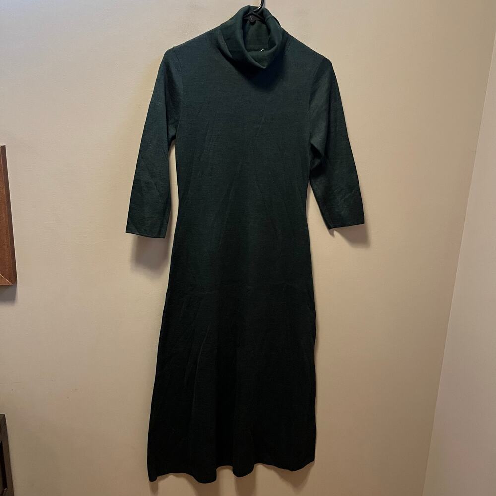Peruvian Connection Marianna Dress Alpaca Silk Blend‎ Size Small Green